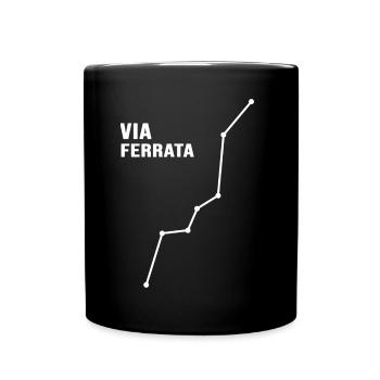 Via Ferrata Klettersteig Alpin Bergsport Alpinist - Tasse einfarbig - Schwarz - Vorne