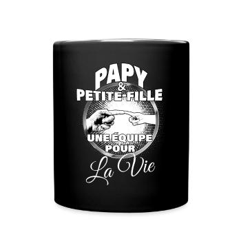 Papy et petit-fille équipe pour la vie Cadeau - Mug uni - noir - Devant