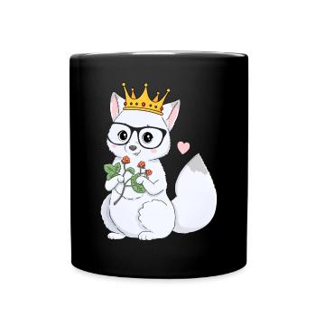 Cute arctic fox - Full Colour Mug - black - Front
