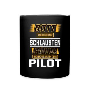 Pilot, einer der schlausten Männer der Welt - Tasse einfarbig - Schwarz - Vorne