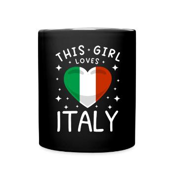 Italien Fahne Herz Italienische Fahne This Girl - Tasse einfarbig - Schwarz - Vorne