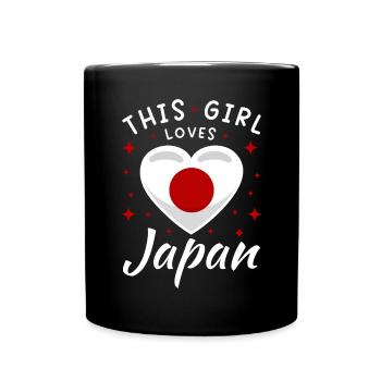 Japan Flagge Herz Nihon Japanische Fahne This Girl - Tasse einfarbig - Schwarz - Vorne