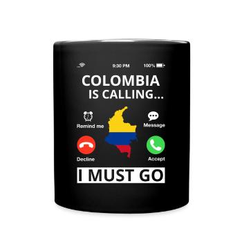 Drapeau Colombie Drapeau colombien vintage - Mug uni - noir - Devant