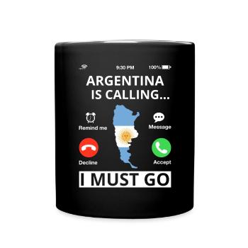 Drapeau de l’Argentine Amérique du Sud Drapeau argentin - Mug uni - noir - Devant