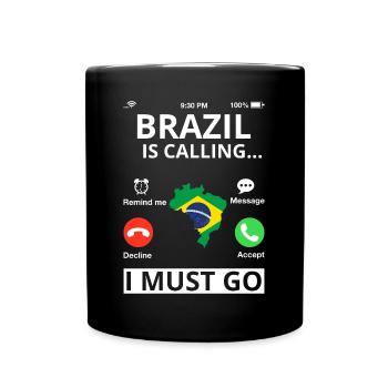Brazil flag Brazilian flag South America - Full Colour Mug - black - Front