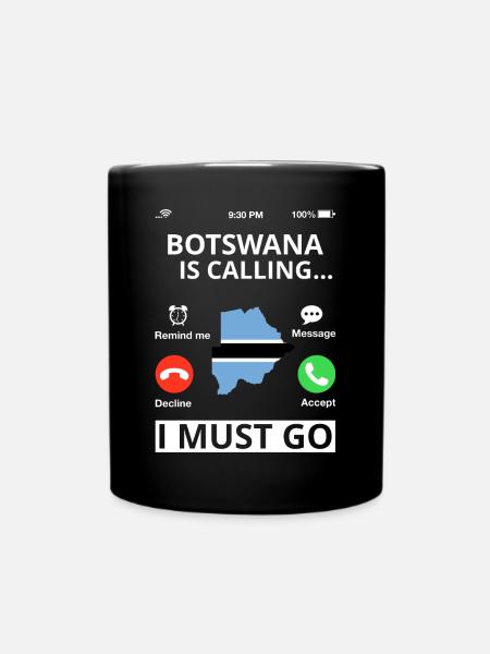 Botswana Flagge Botswana Fahne Afrika - Tasse einfarbig - Schwarz