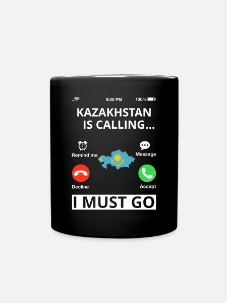 Kazakhstan Flag Kazakhstan Flag Kazakhstan - Full Colour Mug - black