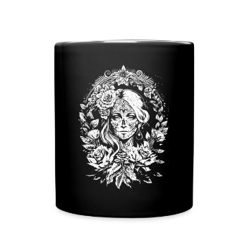 Dia de los Muertos Halloween Mexiko Kostüm Frau - Tasse einfarbig - Schwarz - Vorne