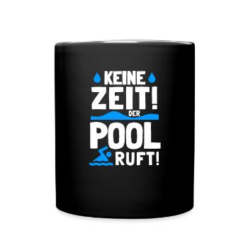 Planschbecken Swimmingpool Pool Schwimmen Geschenk - Tasse einfarbig - Schwarz - Vorne
