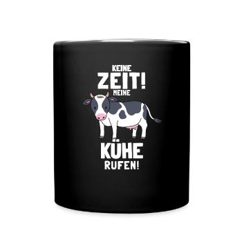 Kühe Kuh Schädel Oberteil Landwirtschaft Geschenke - Tasse einfarbig - Schwarz - Vorne