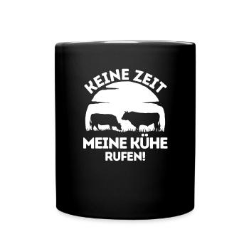 Kühe Kuh Schädel Oberteil Landwirtschaft Geschenke - Tasse einfarbig - Schwarz - Vorne