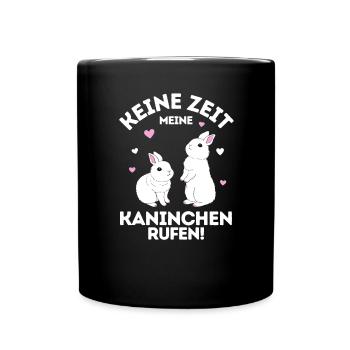 Zwergkaninchen Kaninchen Häschen Haustier Geschenk - Tasse einfarbig - Schwarz - Vorne