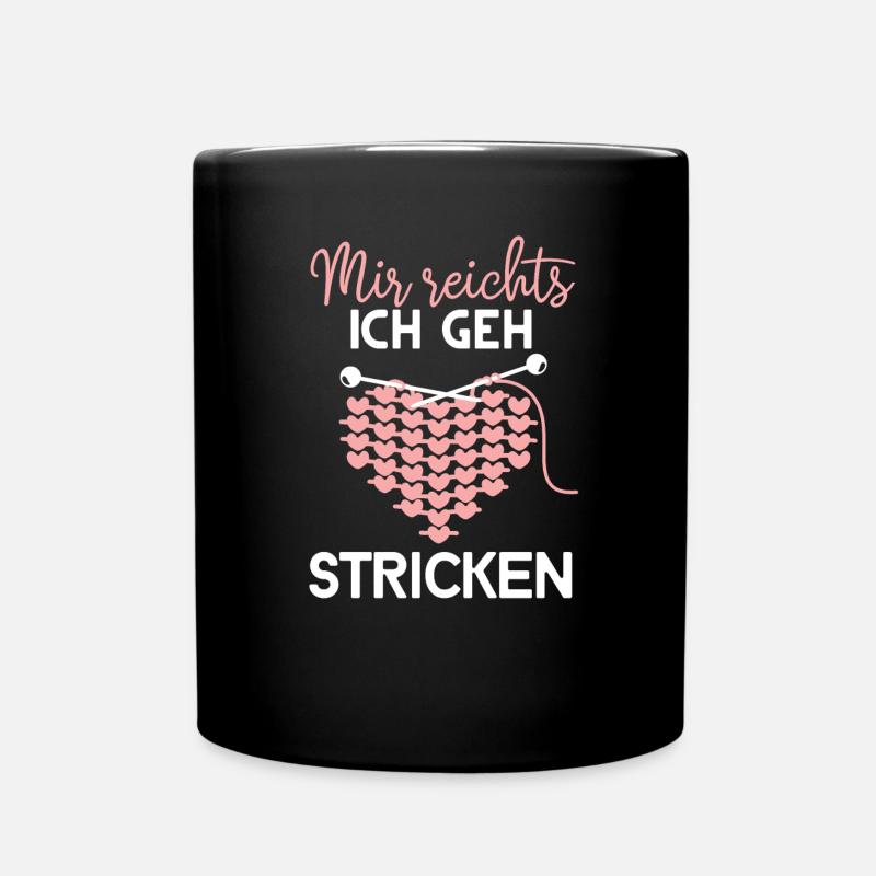 Strickerin Stricken Strickerinnen Geschenk - Tasse einfarbig - Schwarz