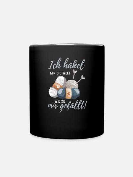Häklerin häkeln Häklerinnen Geschenk Häkelnadel - Tasse einfarbig - Schwarz