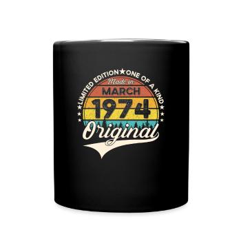 49th birthday man March Born 1974 Original - Full Colour Mug - black - Front