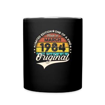 39th birthday Mann Original March Born 1984 - Full Colour Mug - black - Front