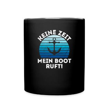 Bootsfahrer Bootfahren Motorboot Anker Schiffer - Tasse einfarbig - Schwarz - Vorne