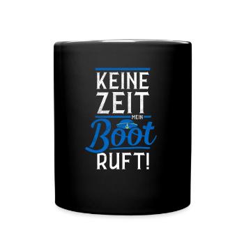 Bootsfahrer Bootfahren Motorboot Anker Schiffer - Tasse einfarbig - Schwarz - Vorne