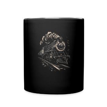 Steam locomotive Steam locomotive Eisebahner gift locomotive - Full Colour Mug - black - Front