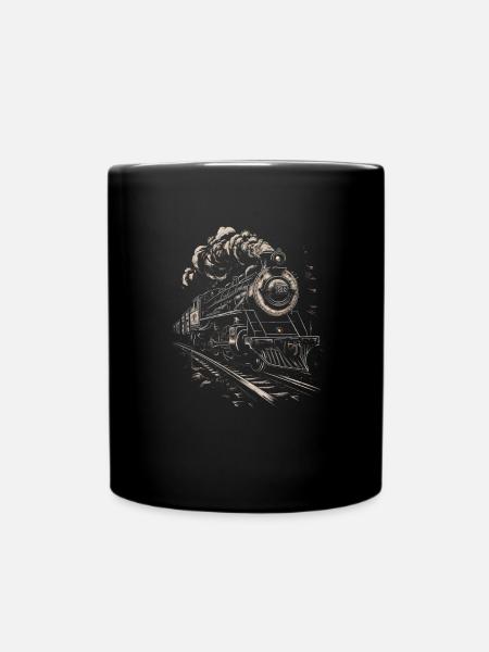 Steam locomotive Steam locomotive Eisebahner gift locomotive - Full Colour Mug - black