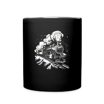 Steam locomotive Steam locomotive Eisebahner gift locomotive - Full Colour Mug - black - Front