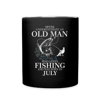Geburtstag Angler Shirt alter Mann im Juli geboren - Tasse einfarbig - Schwarz - Vorne