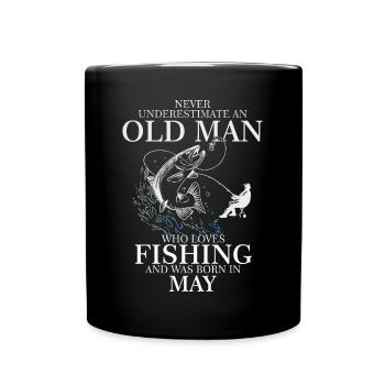 Geburtstag Angler Shirt alter Mann Mai geboren - Tasse einfarbig - Schwarz - Vorne