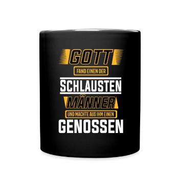 Genossen, einer der schlausten Männer der Welt - Tasse einfarbig - Schwarz - Vorne