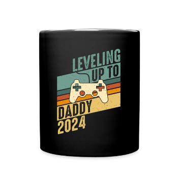 Level up to father 2024 - Pregnancy Men - Full Colour Mug - black - Front