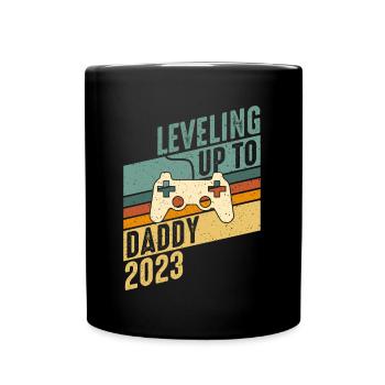 Level up to father 2023 - Pregnancy Men - Full Colour Mug - black - Front