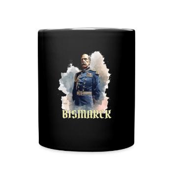 deutsche Geschichte, Kanzler, Otto von Bismarck - Tasse einfarbig - Schwarz - Vorne