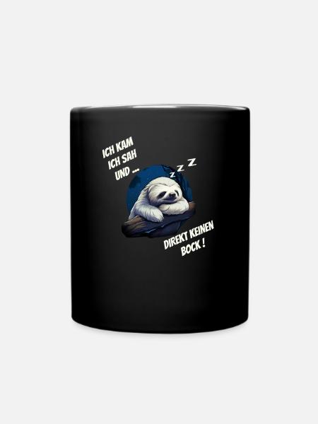 Sloth, Spruch für Büro Arbeit Kollege Langschläfer - Tasse einfarbig - Schwarz