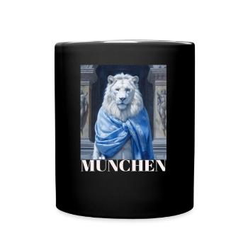 bayrischer Löwe, München, Stadt , Löwe - Tasse einfarbig - Schwarz - Vorne