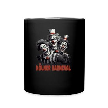 Alaaf, Kostüm, Kunst Clowns im Kölner Karneval - Tasse einfarbig - Schwarz - Vorne