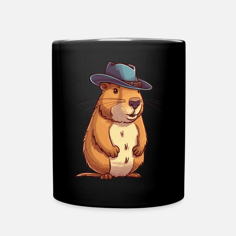 Capybara Cowboy - Tasse einfarbig - Schwarz
