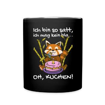 Süßer Kleiner Panda Bambus Natur - Tasse einfarbig - Schwarz - Vorne