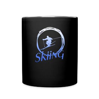 Skiing - Tasse einfarbig - Schwarz - Vorne