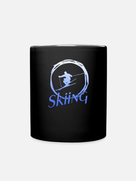 Skiing - Tasse einfarbig - Schwarz