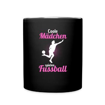 Fussballspielerin Fussballerin Frauenfussball - Tasse einfarbig - Schwarz - Vorne