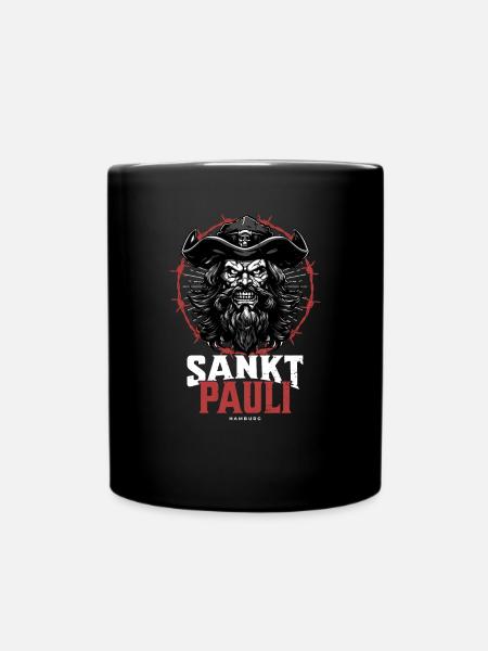 St Pauli Retro Piratenkopf Hansestadt Hambourg - Mug uni - noir