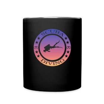 Tauchen, Taucher, Scuba Diver, Diving - Tasse einfarbig - Schwarz - Vorne