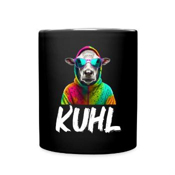 Kuhl Kuh Rind Bauer Landwirt Lustiger Spruch Farm - Tasse einfarbig - Schwarz - Vorne