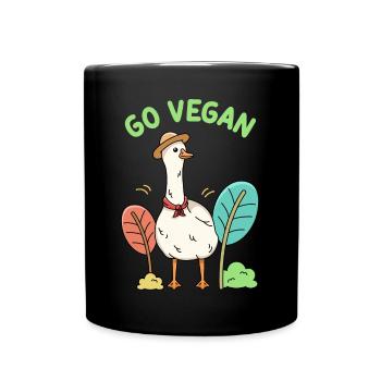 Goose design for proud vegans - Full Colour Mug - black - Front