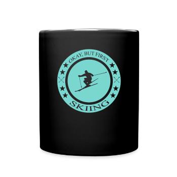 ski fahren - Tasse einfarbig - Schwarz - Vorne