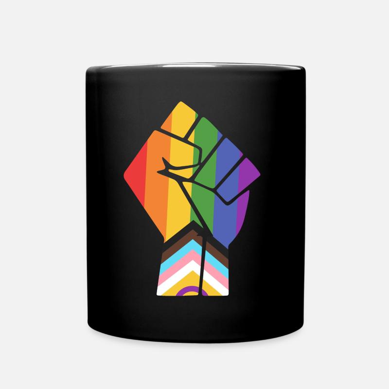 Pride Fist Pride Progress Design für Equality - Tasse einfarbig - Schwarz