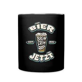 BREW. CREW | In Beer and Now! --- Beer T-Shirt - Full Colour Mug - black - Front