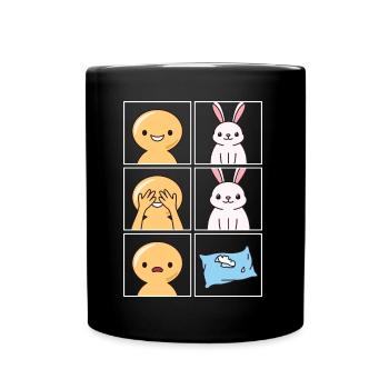 Oreiller de lapin cassé Design pour les fans de lapin - Mug uni - noir - Devant