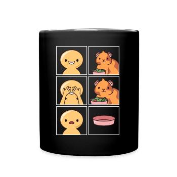 Les cochons d’Inde mangent vite Design pour les fans - Mug uni - noir - Devant