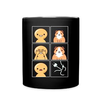Guinea Pig Cable Eaten Design pour les fans - Mug uni - noir - Devant