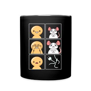 Ratte Kabel wurde gegessen Design für Rattenfans - Tasse einfarbig - Schwarz - Vorne